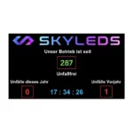 Skyleds LED Anzeige für unfallfreie Tage im Betrieb mit digitaler Unfallstatistik