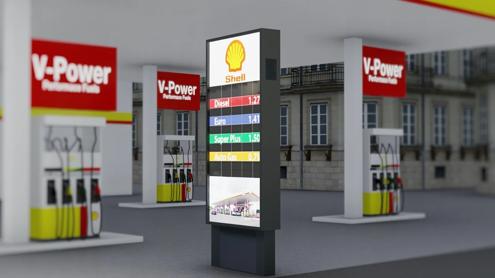 Shell Tankstelle Berlin Skyleds LED Display Referenz