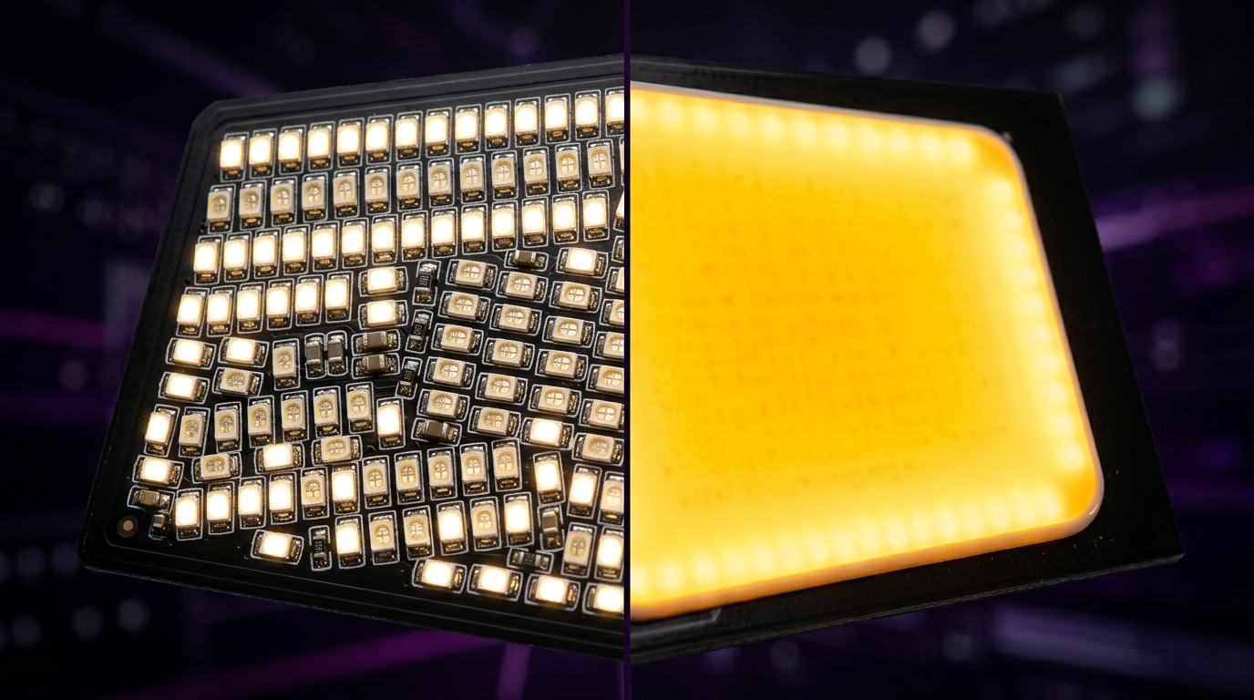 Grafischer Vergleich von SMD und COB LED Technik
