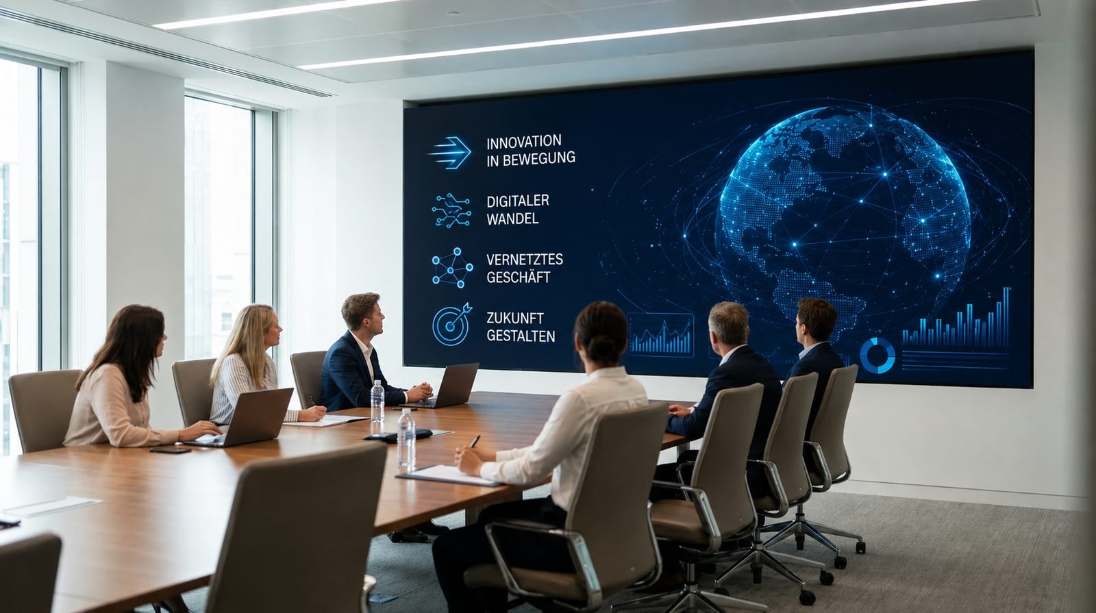 Indoor LED Videowand in einem realen Präsentationsraum