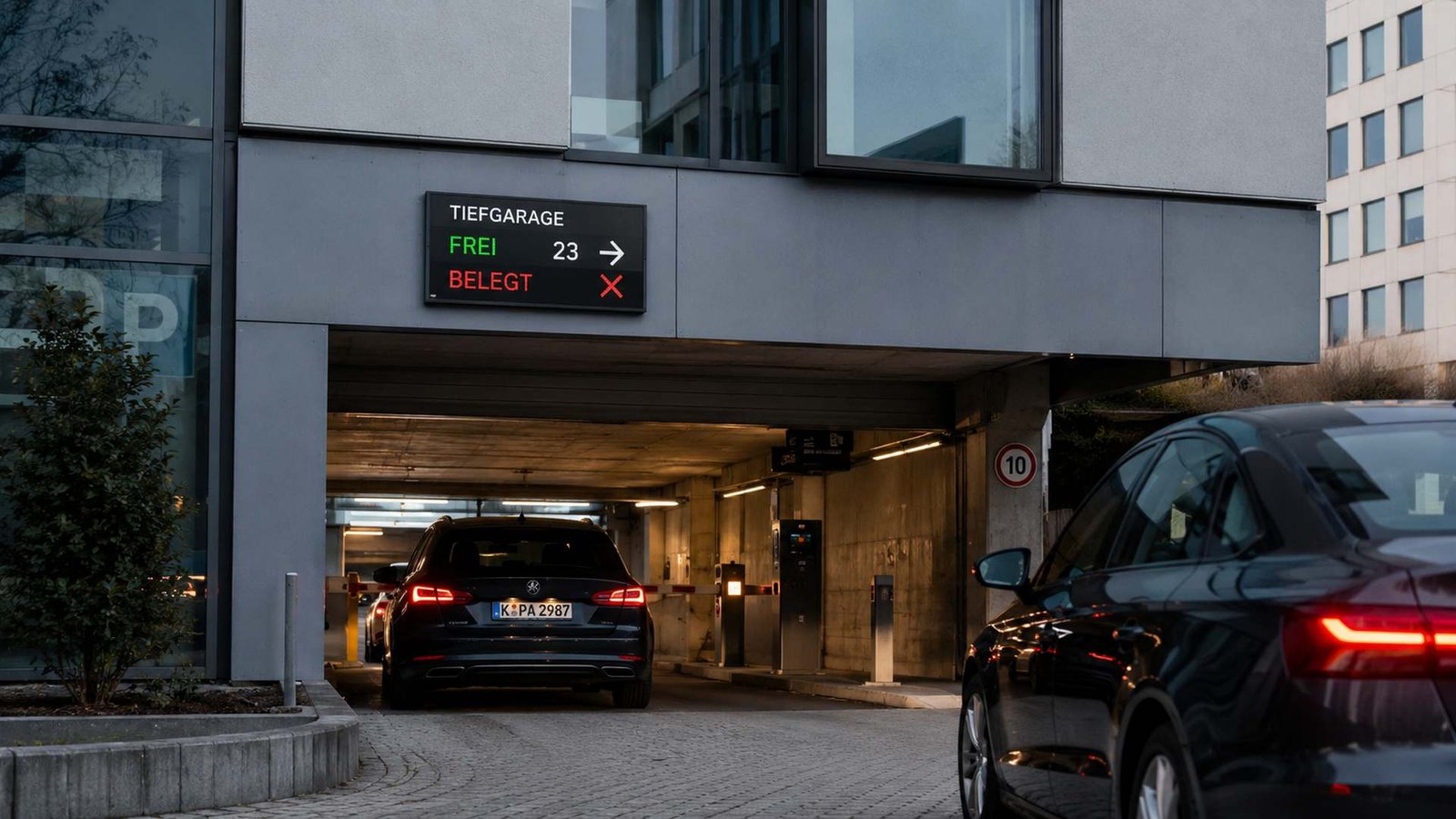 Parkhaus Winterberg mit Skyleds LED Parkplatzanzeige