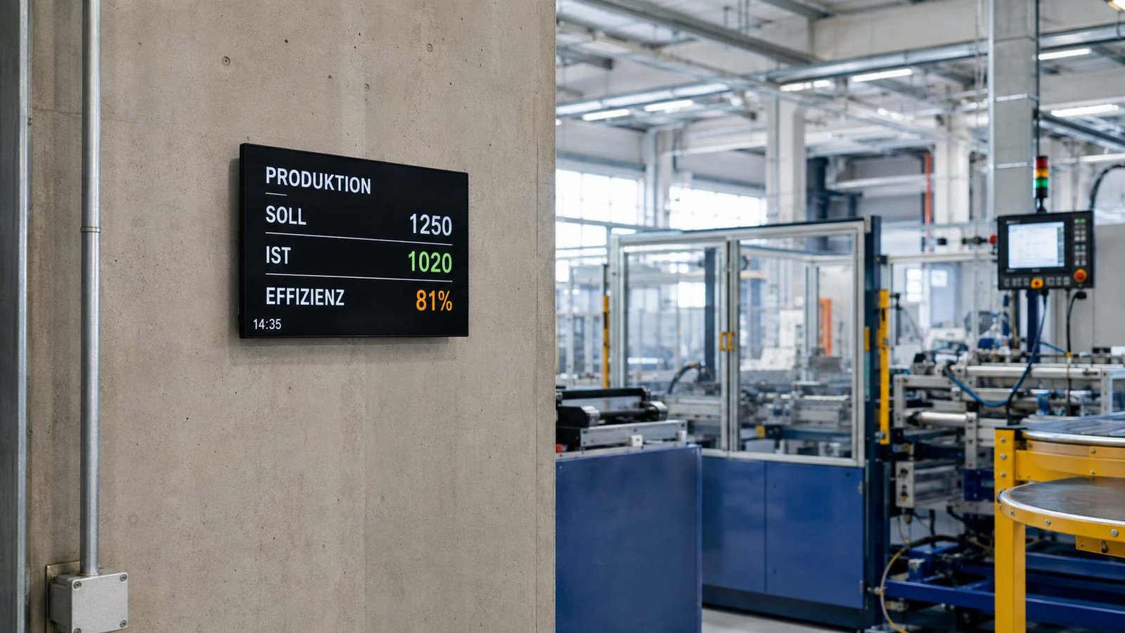 Skyleds LED Anzeigetafel als Industrie- und Betriebsinformation